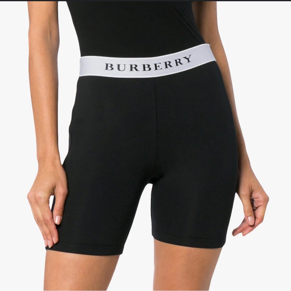 🏍 Burberry logo black bike shorts brand new w tags🏍